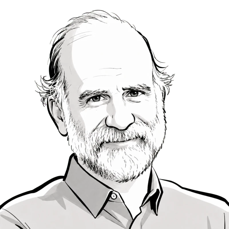 Ink portrait of Bruce Schneier